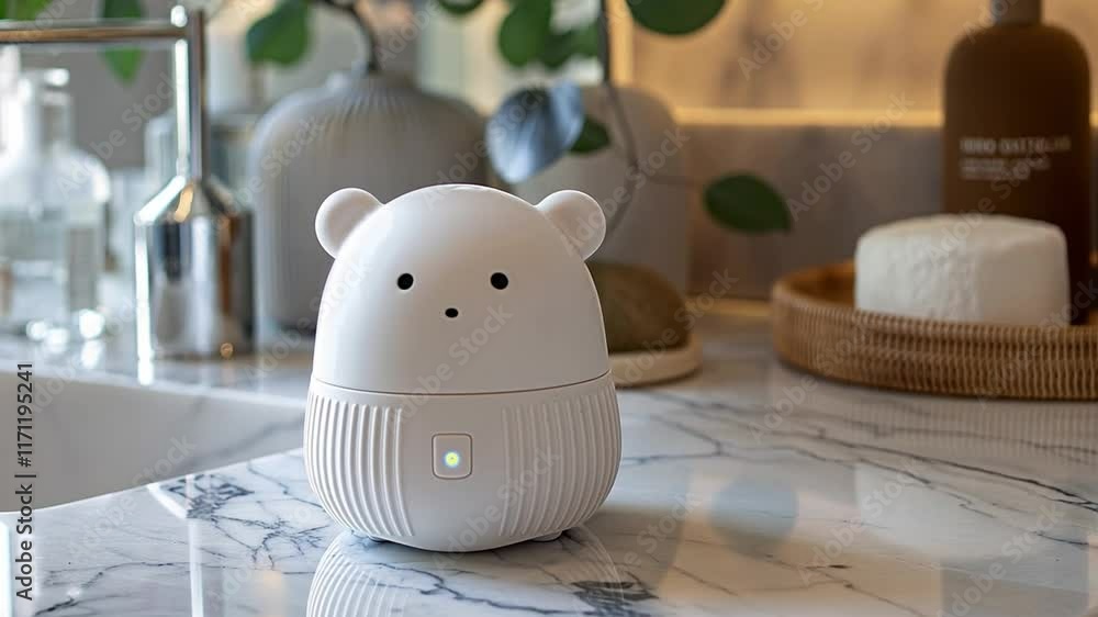 Poster this charming bear-shaped humidity controller complements the serene spa atmosphere alongside a slee