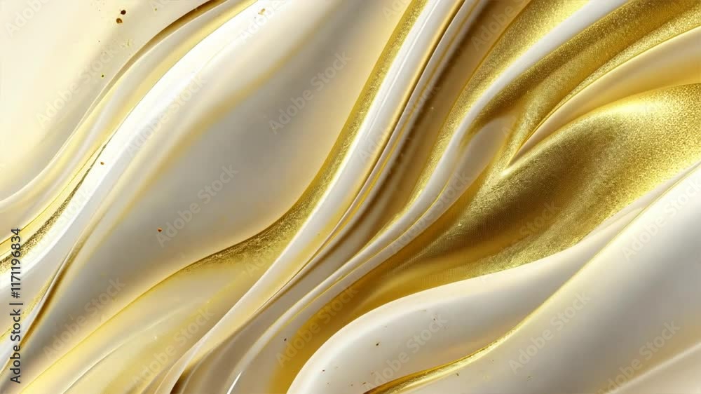 Aufkleber elegant abstract background flowing white and gold waves with luxurious texture and design for stunn