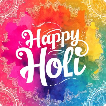 Holi festival colorful splash background. Indian festival happy holy colorful party poster, banner background. Color festival for Hindu culture