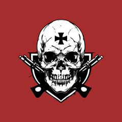 skull with two guns crossed 1