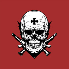 skull with two guns crossed 1