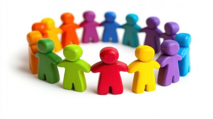 Colorful Figures Engaged in Supportive Interactions