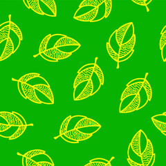 leaves seamless pattern background. tea leaf pattern. leaves pattern background. seamless patterns with leaves background