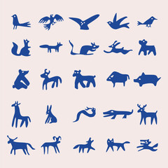 wild animal design element collection