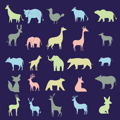 wild animal design element collection