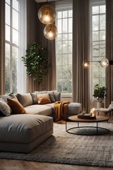 Obraz premium modern open space living room