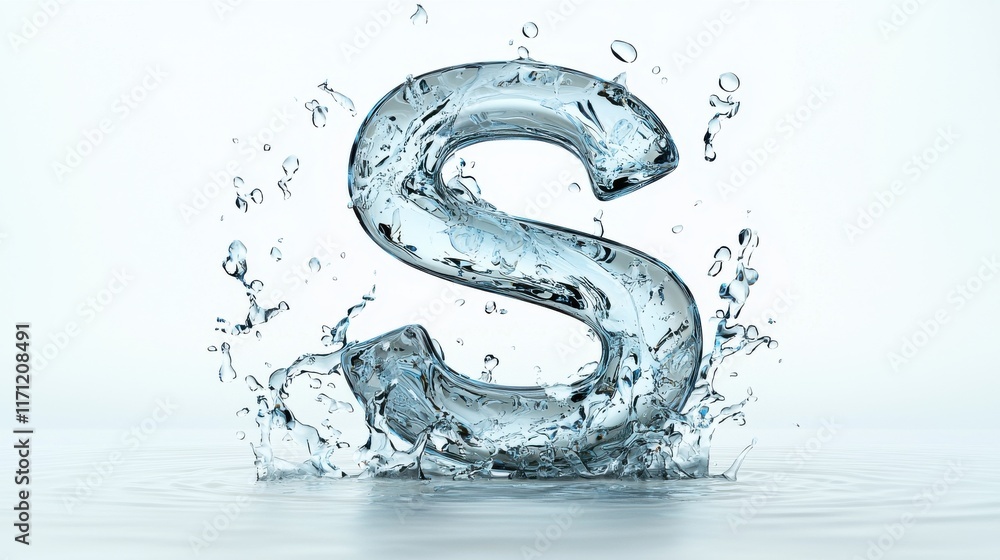 Poster splashing water in fluid motion creating ethereal abstract pattern