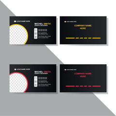 Mordern Business Card in Black version with RGB color and Vector 