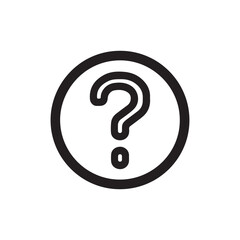 Question Mark Icon Vector in Circle for Help and Support