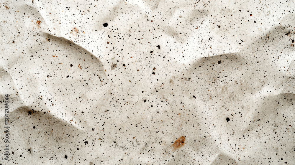 Poster crumpled textured paper background with speckles and natural grain. ideal for eco friendly designs a