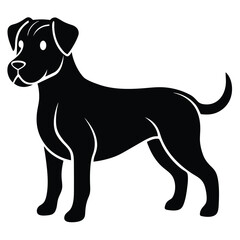 vector black and white dog