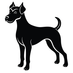 vector black and white dog