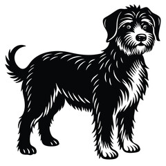 vector black and white dog