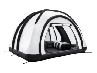 Inflatable tent set up for outdoor camping event