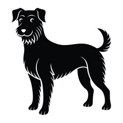 vector black and white dog