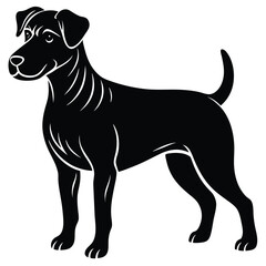 vector black and white dog
