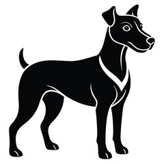 vector black and white dog