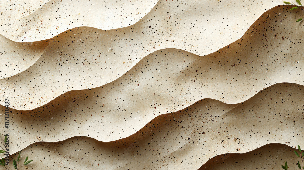 Fototapete Textured paper with wavy patterns and speckles, ideal for eco friendly designs. natural look adds warmth and character to various creative projects
