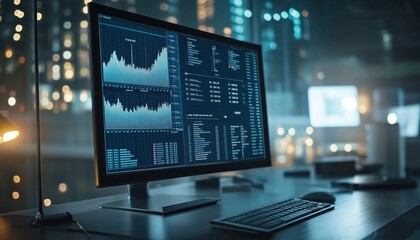 Fototapeta premium Utilizing Data Analytics And Dashboard For Generating Business Finance Reports, Investments, And Website Seo Analysis On A Pc Web Platform