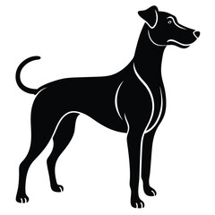 vector black and white dog