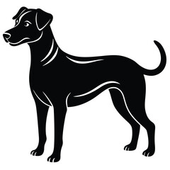 vector black and white dog
