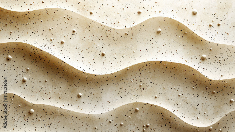 Poster Textured paper background with wavy patterns and speckles, ideal for eco friendly designs and crafts. soft, neutral tones create calming atmosphere