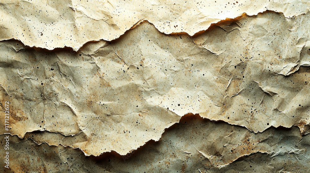 Poster crumpled textured paper background with natural grain and speckles, ideal for eco friendly designs a
