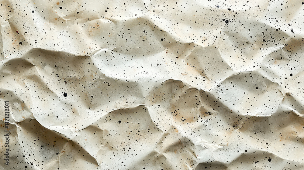 Aufkleber Crumpled textured paper with speckles, ideal for backgrounds and crafts. This eco friendly material adds unique touch to designs and projects