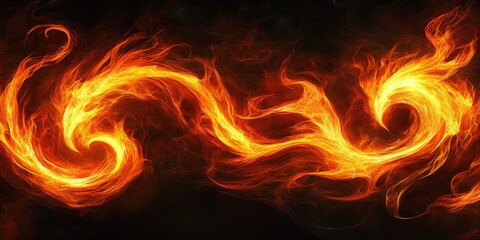 Fototapeta premium Abstract fiery swirls of vibrant orange and yellow flames