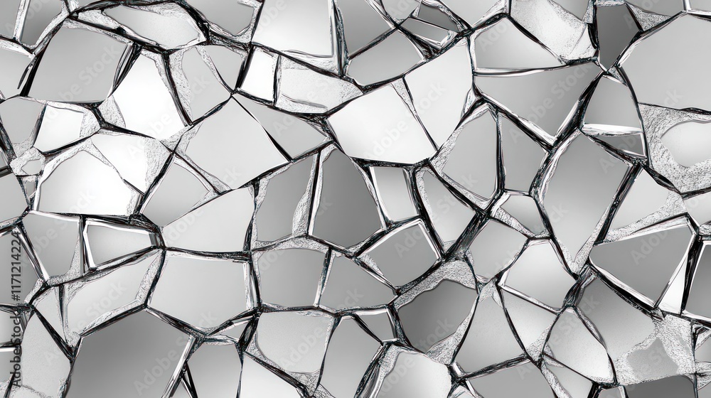Aufkleber a close-up of fragmented mirror pieces creating a reflective mosaic effect.