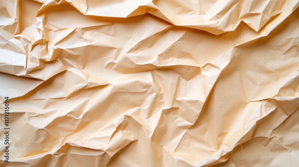 Poster crumpled beige paper texture creates vintage and rustic background, perfect for various design proje