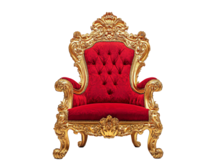 Luxurious red and gold throne chair design