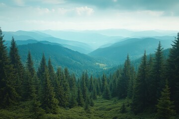 Fototapeta premium Breathtaking scenic view of the carpathian mountains romania nature photography lush environment aerial perspective natural beauty