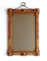 Obraz premium Empty vintage metal sign on a white background, papercraft