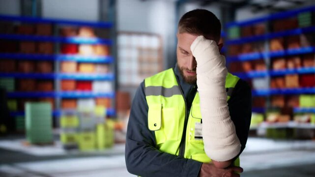 Injured Man With Broken Arm