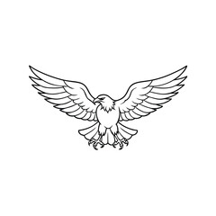 Fototapeta premium Detailed Eagle Outline Design Perfect for Tattoo and Logos