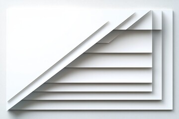 Obraz premium Minimalist layered white paper composition