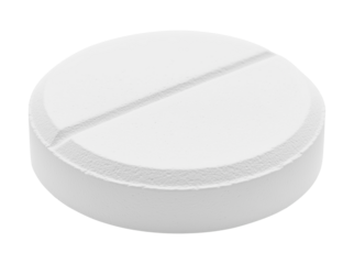 White tablet for headache relief and treatment on a transparent background, white tablet medicine png