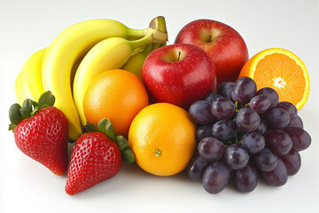 fruits on white background