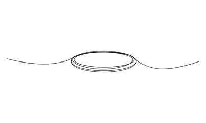 Scribble circle continuous single line drawing. Vector round sketch hand drawn scribble shape minimalist