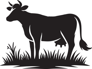 silhouette of a cow