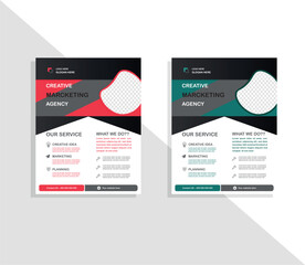 Mordern Flyer Design in Red and Green color With RGB and vector