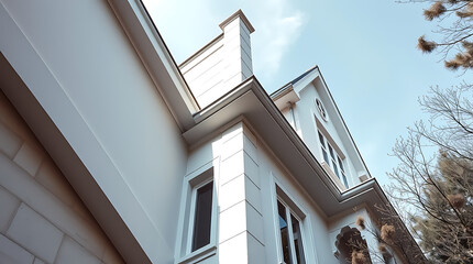 Exterior View of Corner of Multi-Story Residential Building
