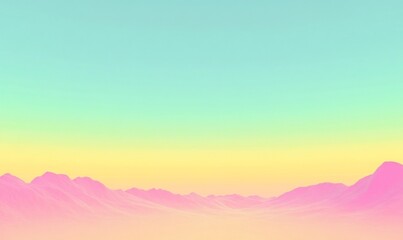 Fototapeta premium Pastel mountain range at sunset, minimalist background, digital art