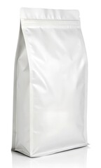 Blank white aluminium foil plastic pouch bag packaging mockup