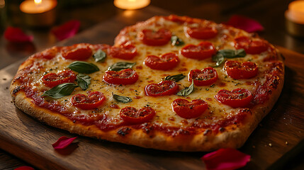 Heart-shaped pizza