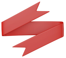 3d rende red ribbon banner  illustration - simple text tag or label for sale and promotion message.