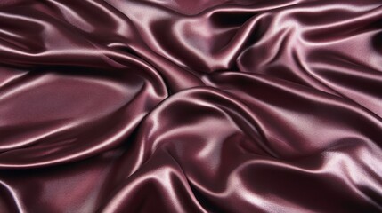 Obraz premium A close-up of smooth, luxurious burgundy satin fabric with soft folds and reflections.