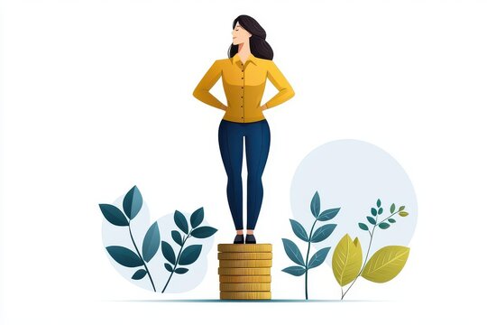 Wealth Mentality Goals Concept, A resilient entrepreneur recovering from setbacks and redoubling their efforts to align with their wealth mentality