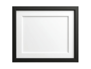 Sleek black bordered empty frame indoors
